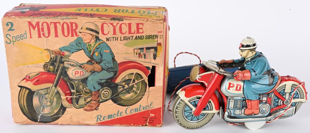 JAPAN BATTERY OP 2 SPEED MOTORCYCLE w/ BOX (1 of 9)