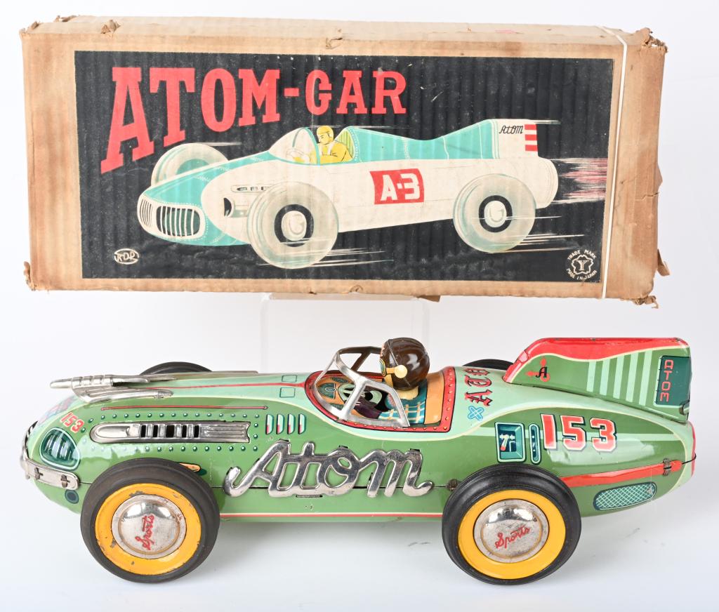 JAPAN TIN FRICTION ATOM CAR #153 w/ BOX (1 of 9)