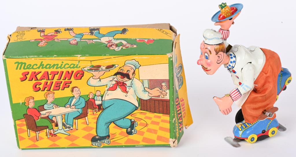 TPS TIN WINDUP SKATING CHEF w/ BOX (1 of 7)