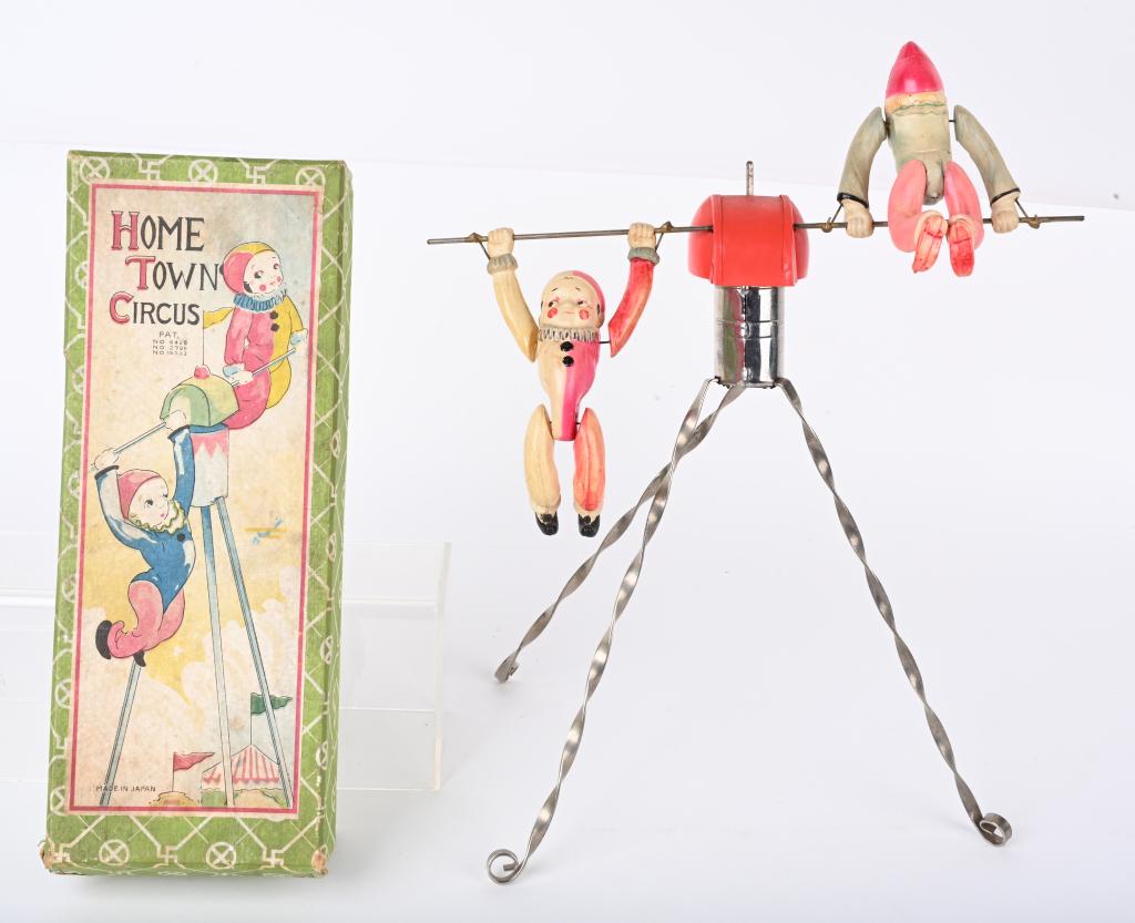 JAPAN WINDUP CELLULOID HOME TOWN CIRCUS w/ BOX (1 of 7)