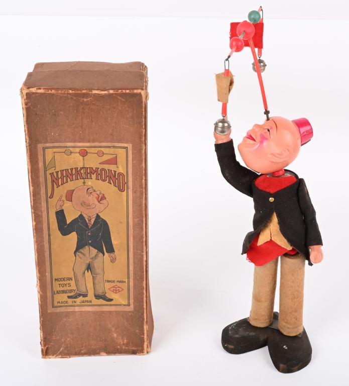 JAPAN WINDUP CELLULOID NINKIMONO w/ BOX (1 of 7)