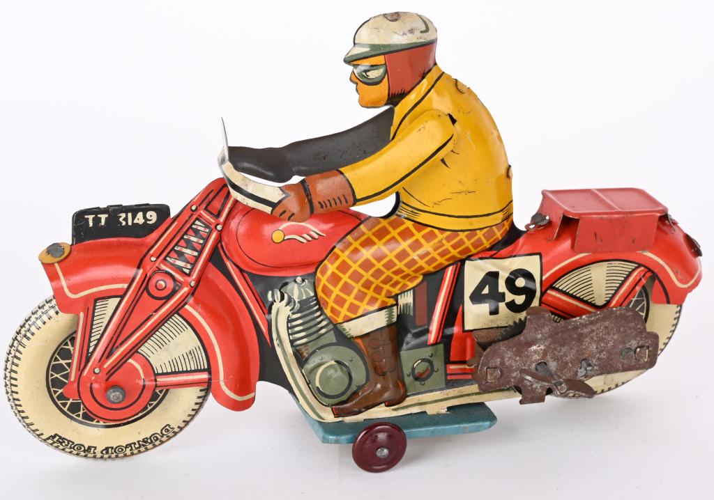 METTOY TIN WINDUP #49 RACING MOTORCYCLE (1 of 4)