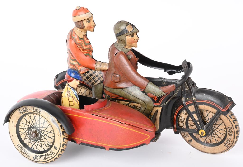 TIPP TIN WINDUP MOTORCYCLE w/ SIDECAR (1 of 5)