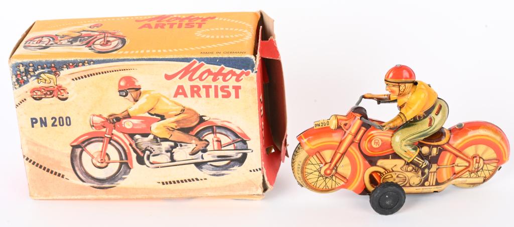 PN TIN FRICTION MOTOR ARTIST MOTORCYCLE w/ BOX (1 of 8)