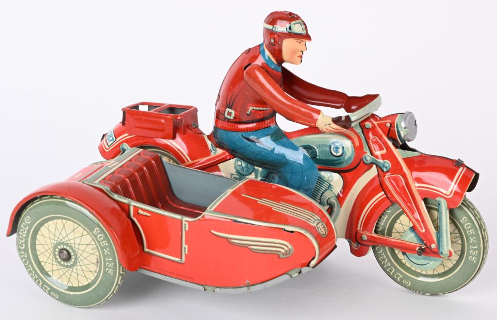 TIPP TIN WINDUP MOTORCYCLE WITH SIDECAR (1 of 6)