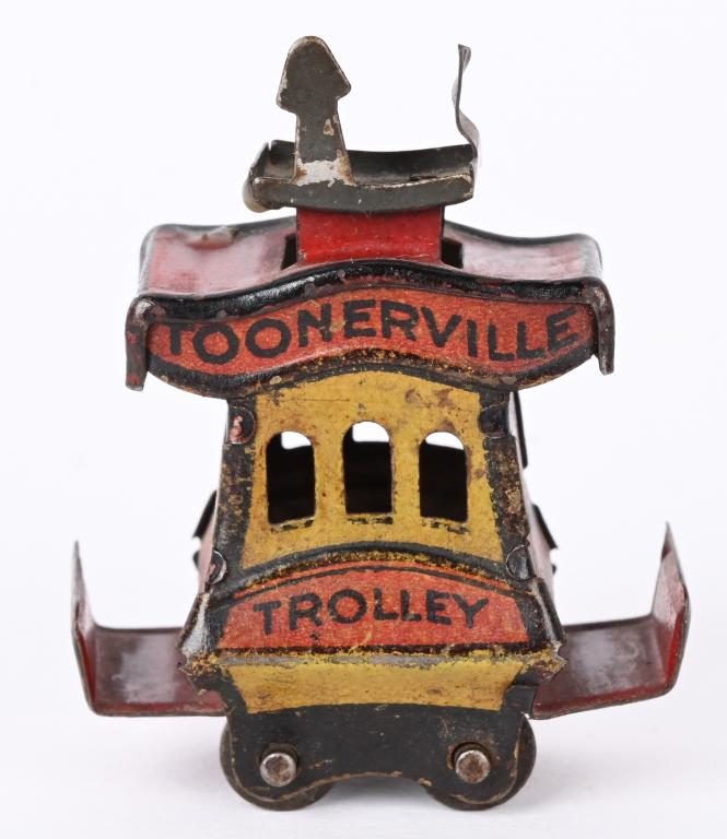 GERMAN TIN PENNY TOY TOONERVILLE TROLLEY (1 of 3)