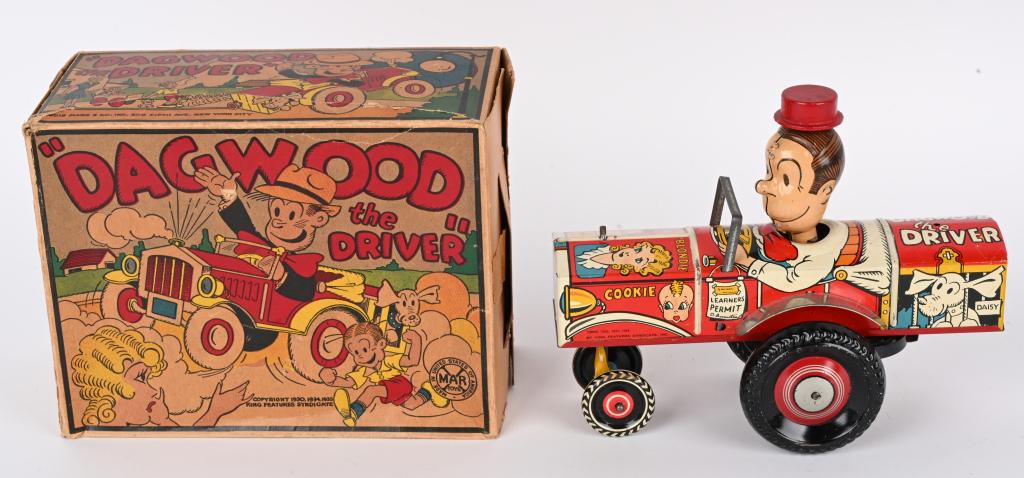 MARX TIN WINDUP DAGWOOD THE DRIVER w/ BOX (1 of 9)