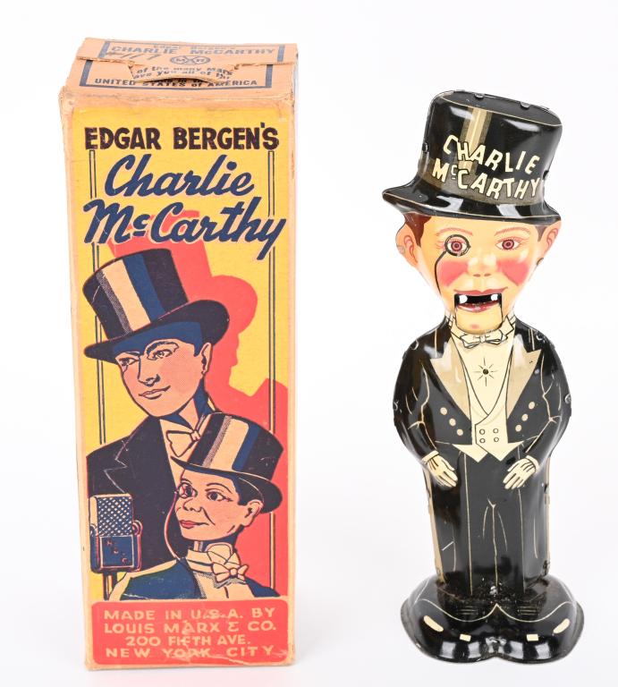 MARX TIN WINDUP CHARLIE McCARTHY WALKER w/ BOX (1 of 8)