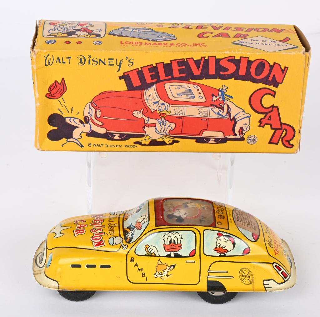 MARX WALT DISNEY'S TELEVISION CAR w/ BOX (1 of 10)