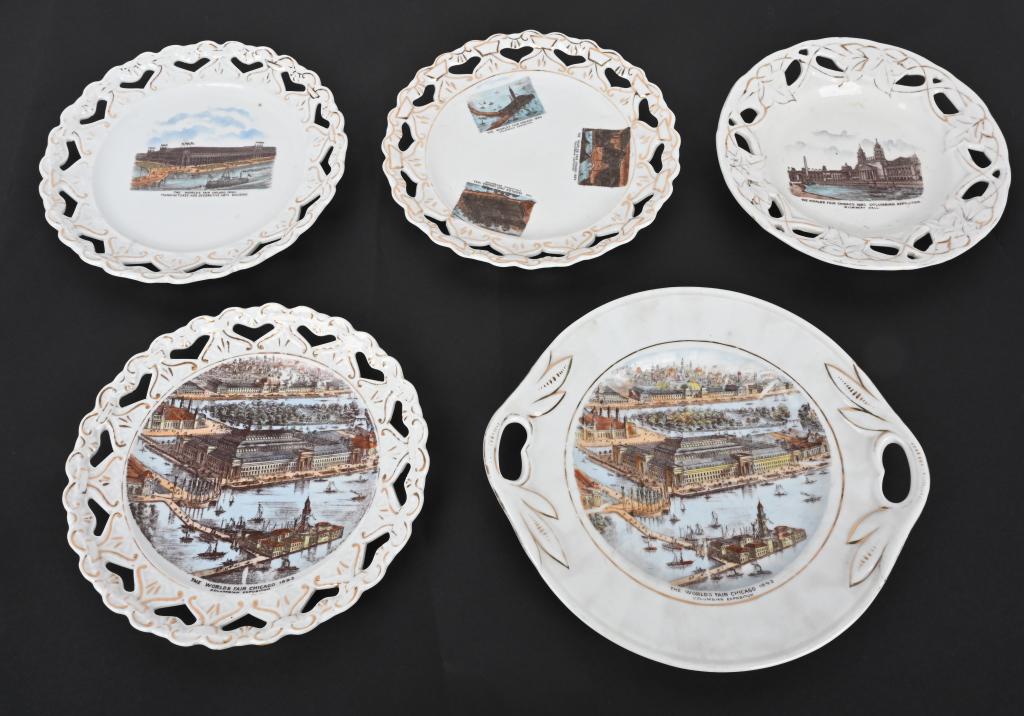 5 COLUMBIAN EXPOSITION AUSTRIA PORCELAIN PLATES (1 of 4)