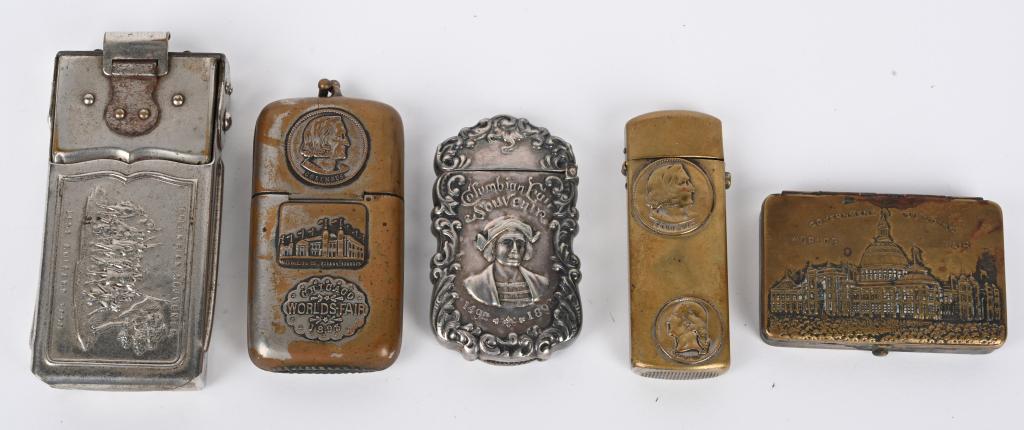 5 WORLDS COLUMBIAN EXPOSITION MATCH HOLDERS (1 of 5)