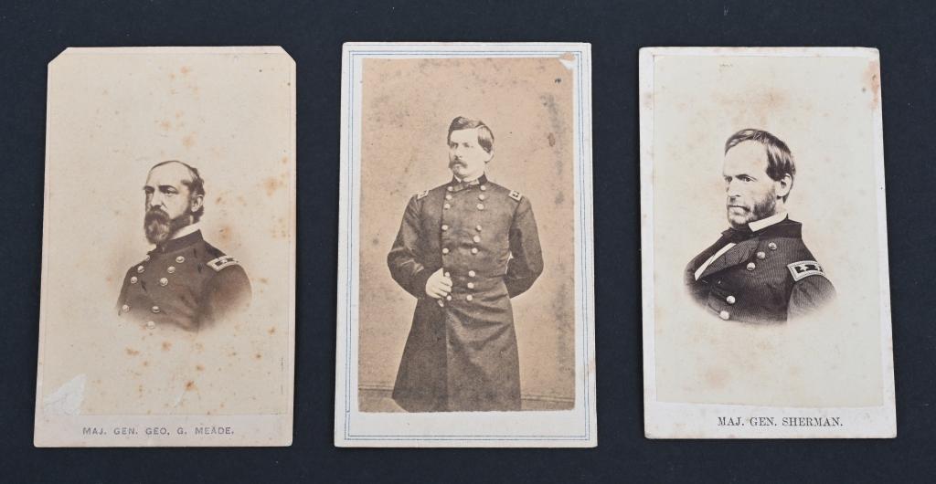 3- CIVIL WAR GENERAL CDV'S, SHERMAN, MEADE & MORE (1 of 2)