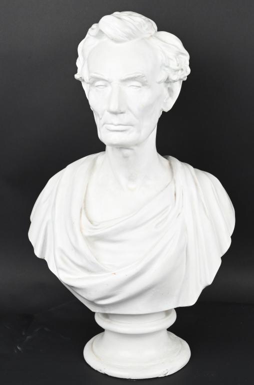 ABRAHAM LINCOLN LARGE PLASTER BUST, CAPRONI BROS (1 of 3)