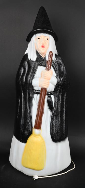 VINTAGE 38" WITCH WITH BROOM LIGHTED BLOW MOLD (1 of 2)