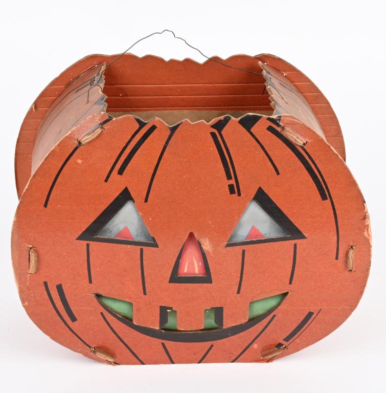 VINTAGE JACK-O-LANTERN CARDBOARD LANTERN (1 of 4)