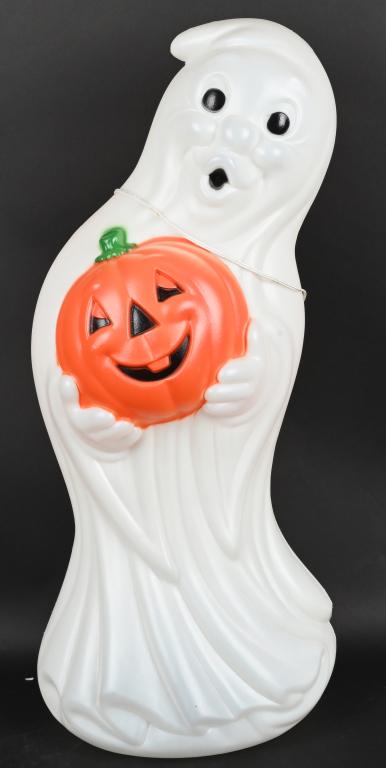 34" GHOST WITH PUMPKIN LIGHTED BLOW MOLD (1 of 2)