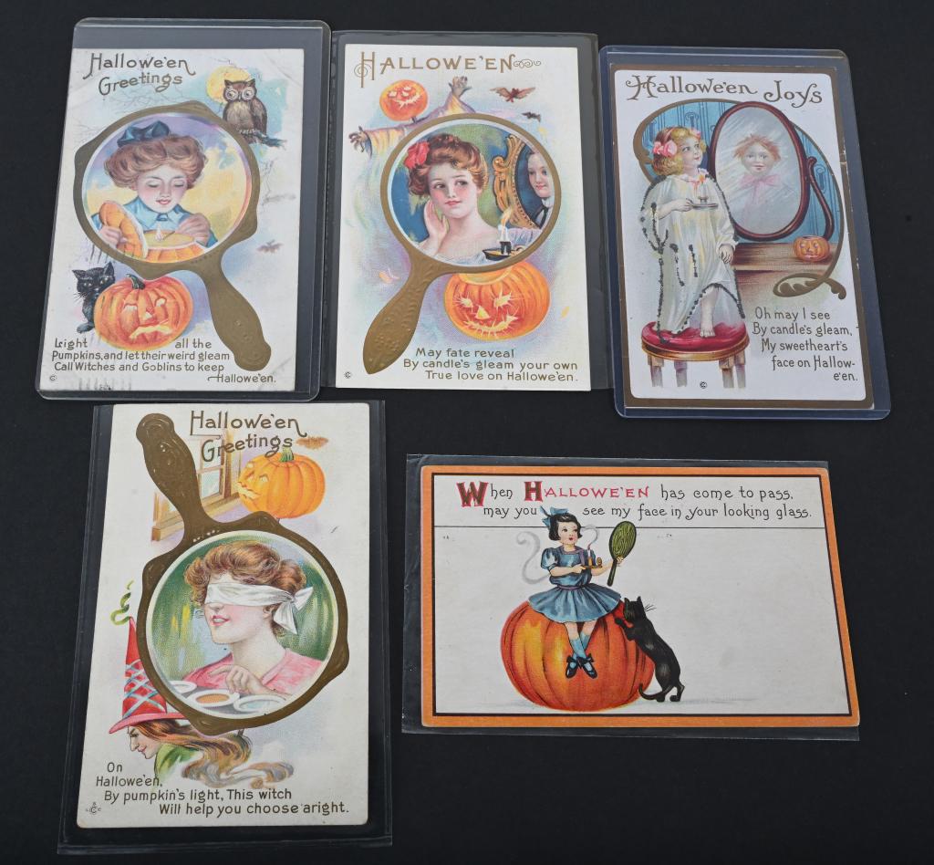 5- EARLY HALLOWEEN MIRROR THEME POST CARDS (1 of 5)