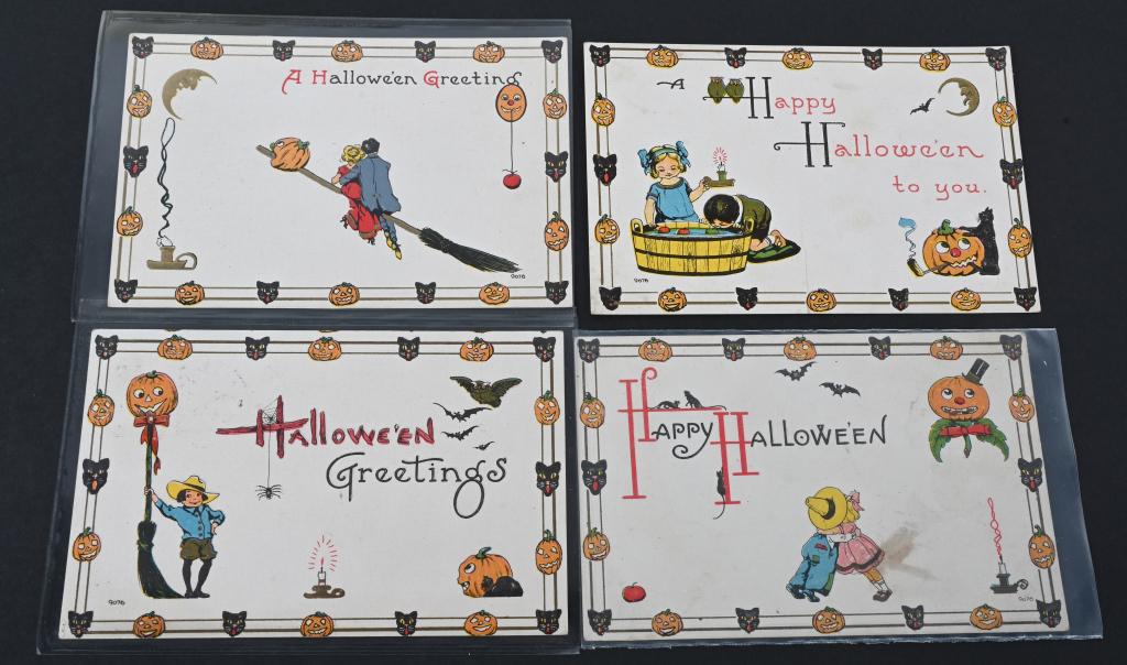SET OF 4 EARLY HALLOWEEN POST CARDS (1 of 2)