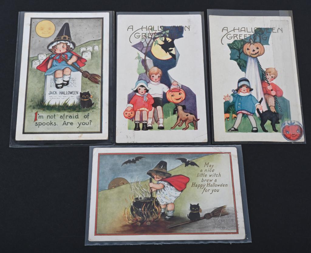 4- EARLY HALLOWEEN CHILDREN POST CARDS (1 of 2)