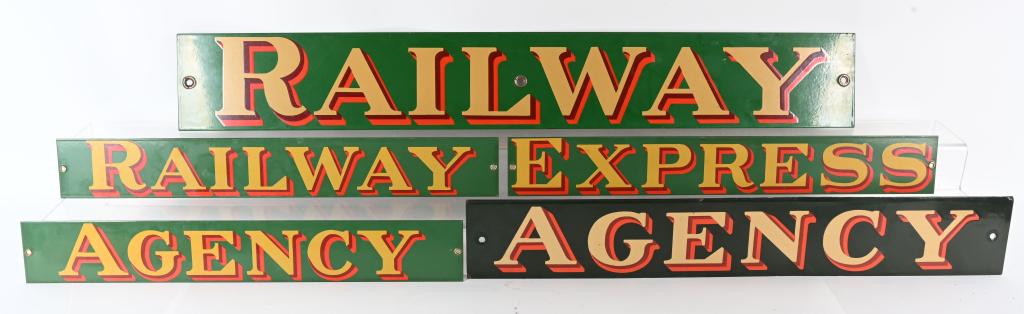 5- PORCELAIN RAILWAY EXPRESS SIGNS (1 of 1)