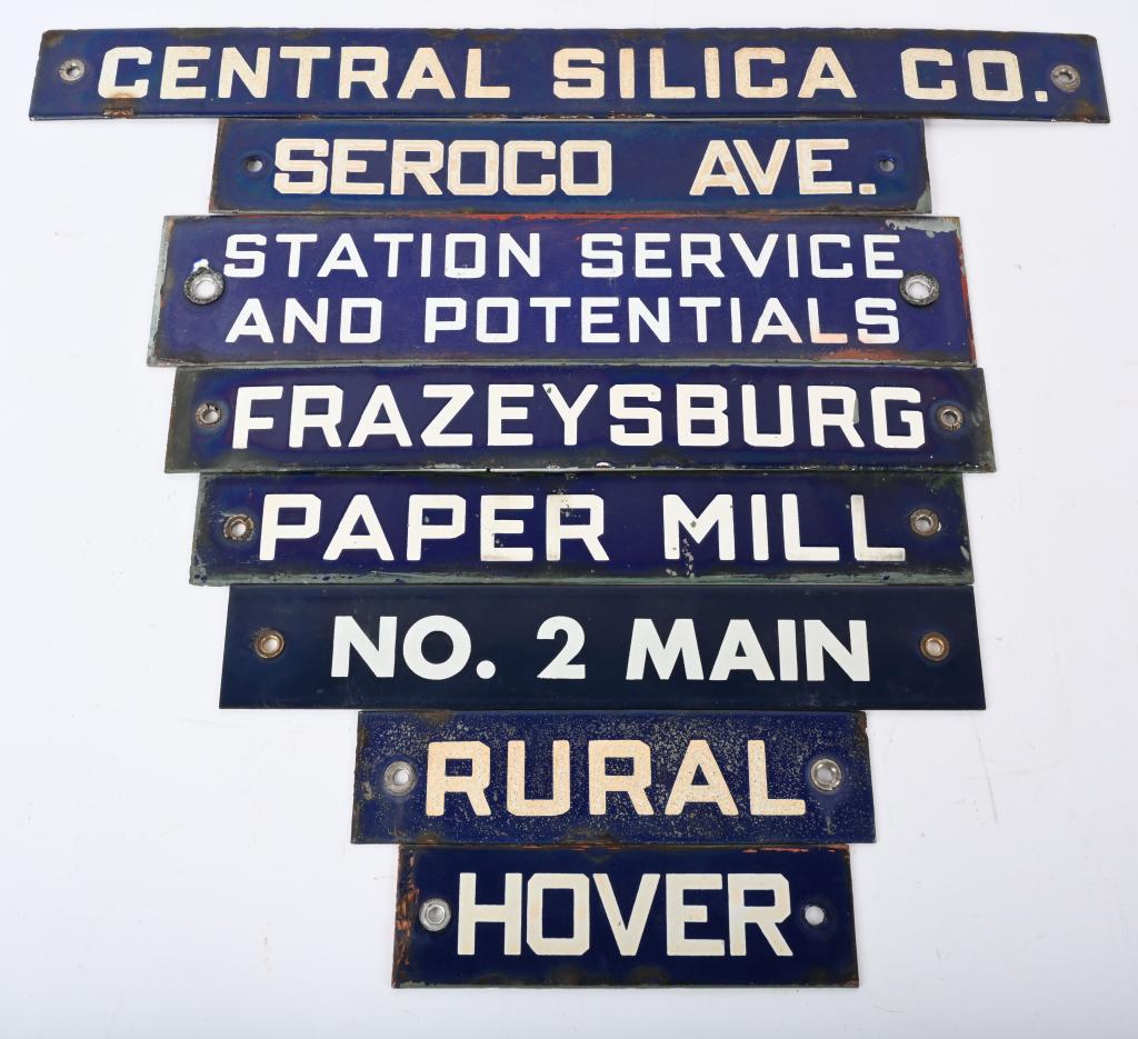 8- SMALL BLUE PORCELAIN SIGNS (1 of 3)