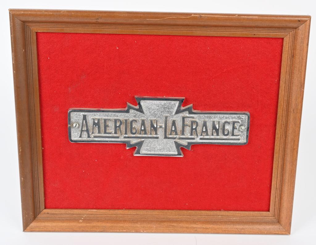 AMERICAN -LaFRANCE FIRE ENGINE PLAQUE (1 of 2)