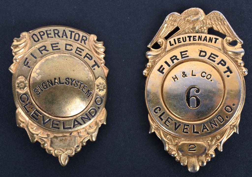 2- CLEVELAND FIRE DEPARTMENT BADGES (1 of 2)
