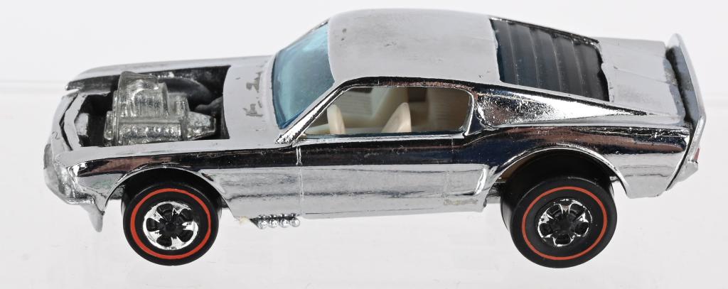 HOT WHEELS RED LINES MUSTANG BOSS HOSS CLUB CAR: Original Hot Wheels Red Lines Mustang Boss Hoss. Chrome Club Car. Made in Hong Kong. Great condition.