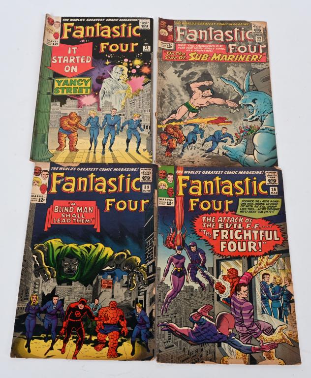 4- 12c FANTASTIC FOUR #29, #33, #36, #39 COMICS (1 of 4)