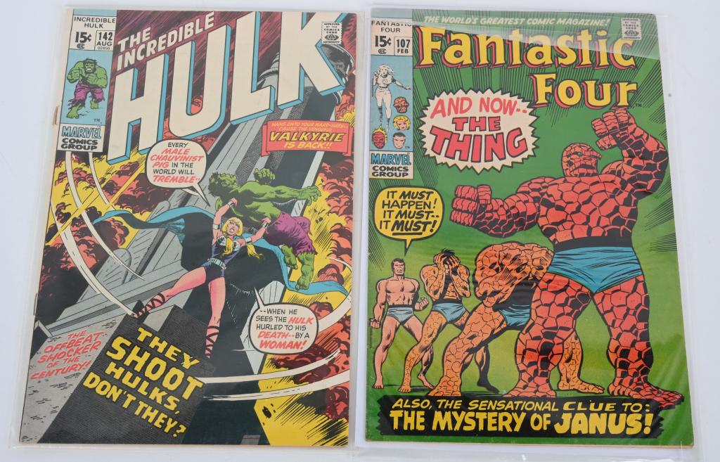 15c INCREDIBLE HULK #142 & FANTASTIC FOUR #107 (1 of 3)