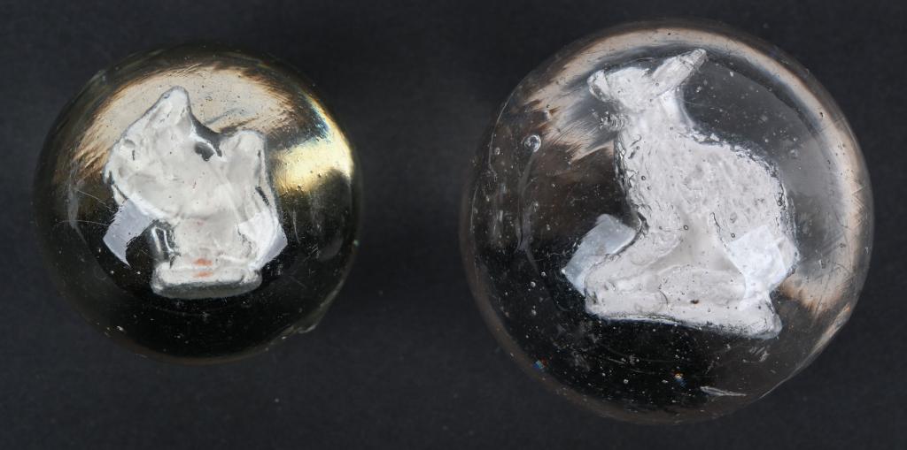 1 3/4" RABBIT & 1 3/8" SQUIRREL SULFIDE MARBLES (1 of 5)