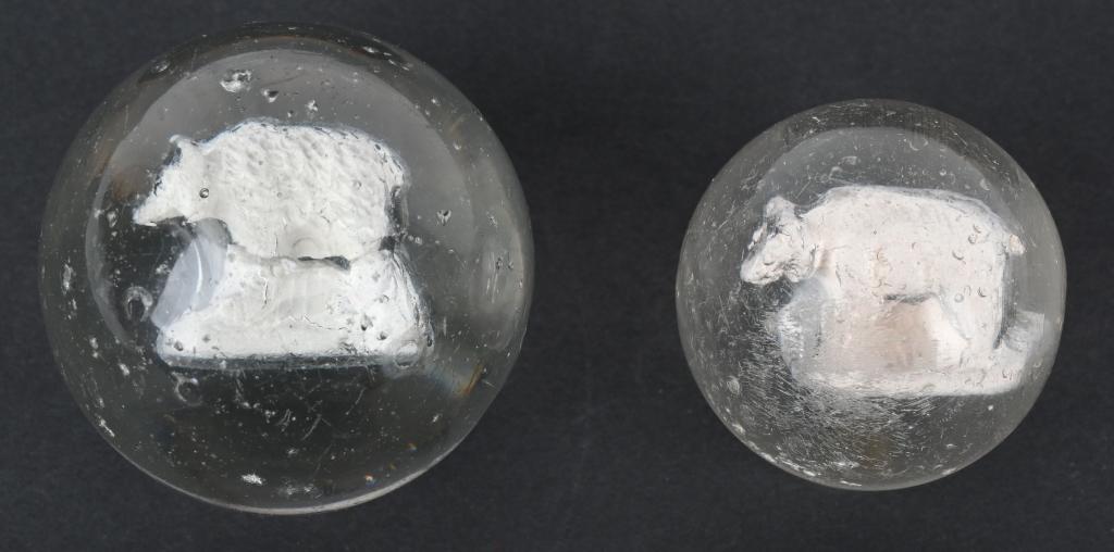 2" BEAR & 1 5/8" BEAR SULFIDE MARBLES (1 of 5)