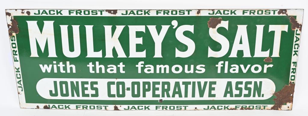 Mulkey's Salt Jones Co-op Porcelain Sign (1 of 2)