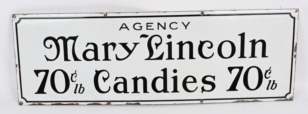 Mary-Lincoln Candies Porcelain Sign (1 of 2)