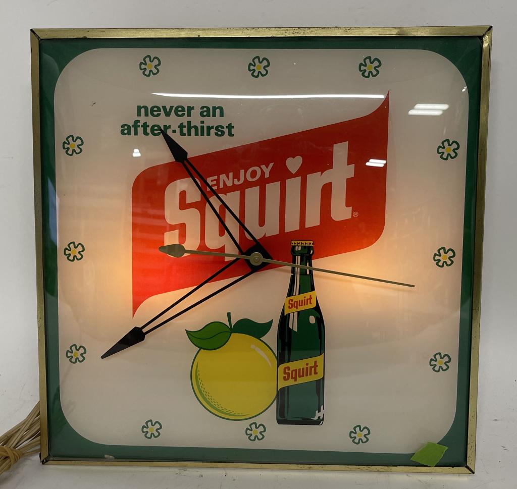 Enjoy Squirt w/Bottle LIghted Clock (1 of 2)