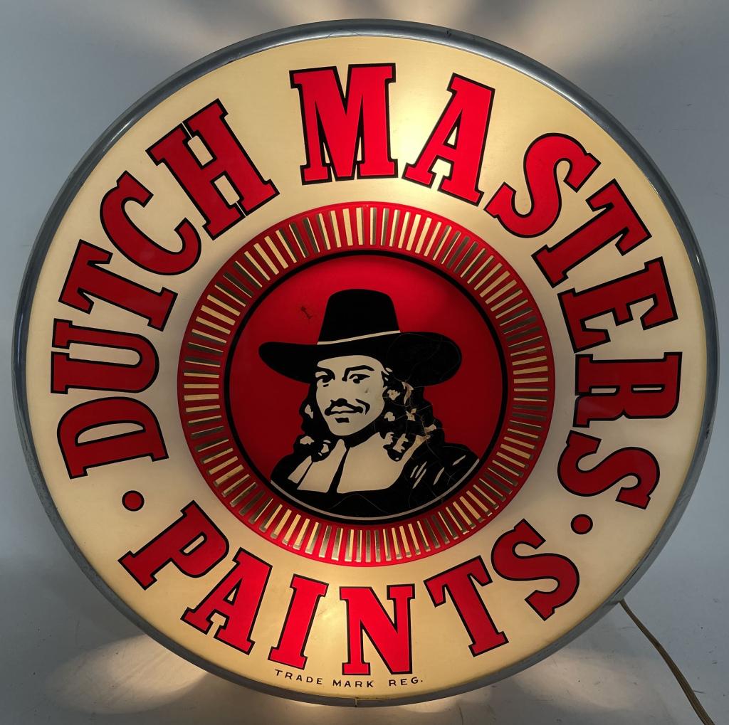 Dutch Master Paints w/Logo Lighted Spinner Sign (1 of 2)