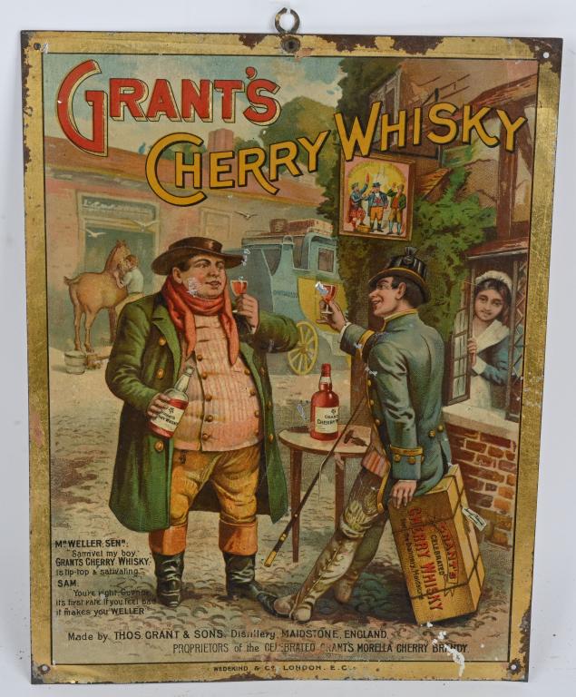 Grant's Cherry Whiskey Metal Sign (1 of 2)