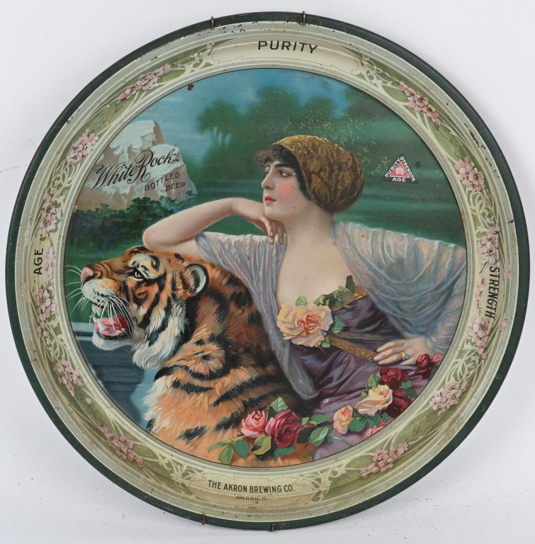 Pre-Prohibition White Rock Beer Metal Tray (1 of 4)