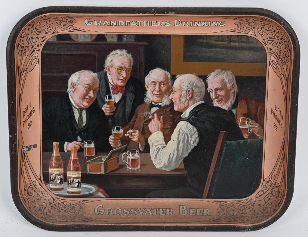 Grossvater Beer "Grandfathers Drinking " Tray (1 of 2)