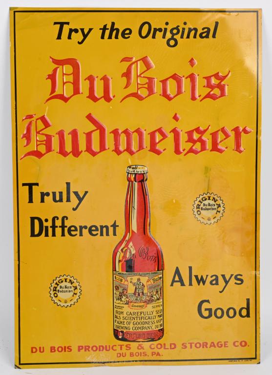 Du Bois Budweiser w/Bottle Metal Sign (1 of 2)