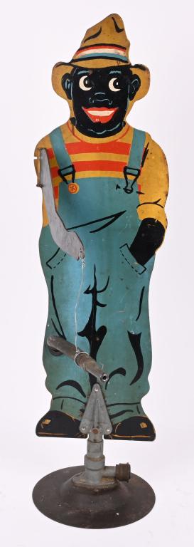 FIGURAL PRESSED STEEL BLACK BOY LAWN SPRINKLER (1 of 5)