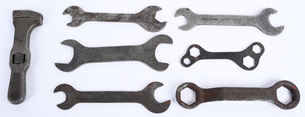 7-Early Metal Auto & Motorcycle Wrenches (1 of 3)