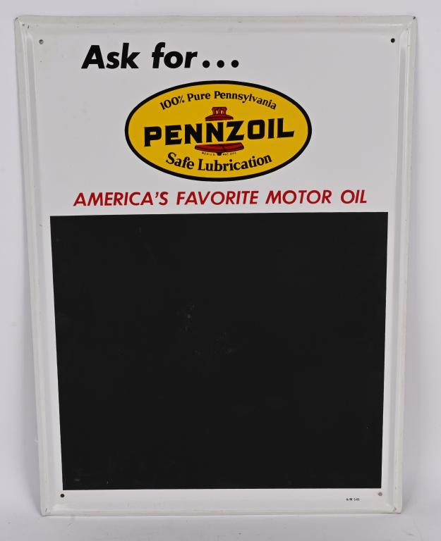 ASK FOR PENNZOIL CHALKBOARD TIN SIGN (1 of 3)