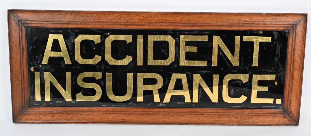 Accident Insurance Reverse Painted Sign (1 of 2)