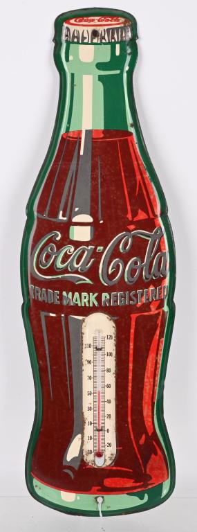 Coca-Cola Bottle Metal Thermometer (1 of 2)