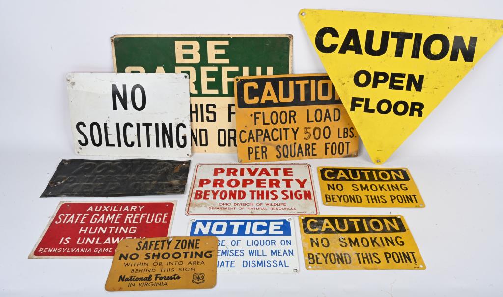 10-Different Caution Metal Signs (1 of 4)