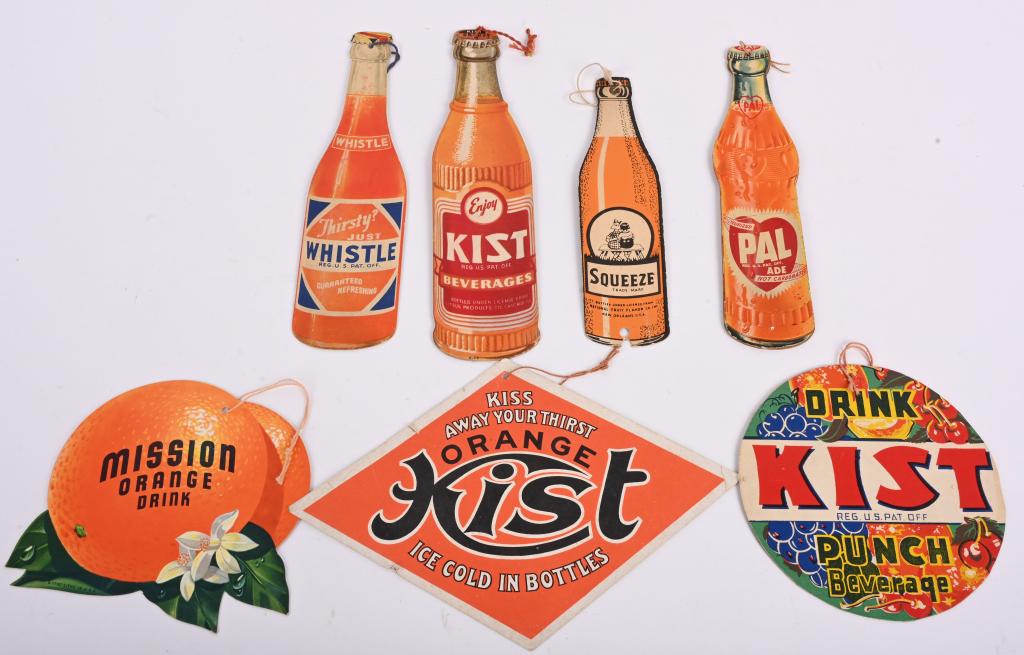 7- ORANGE SODA POP ADVERTISING FAN PULLS (1 of 3)