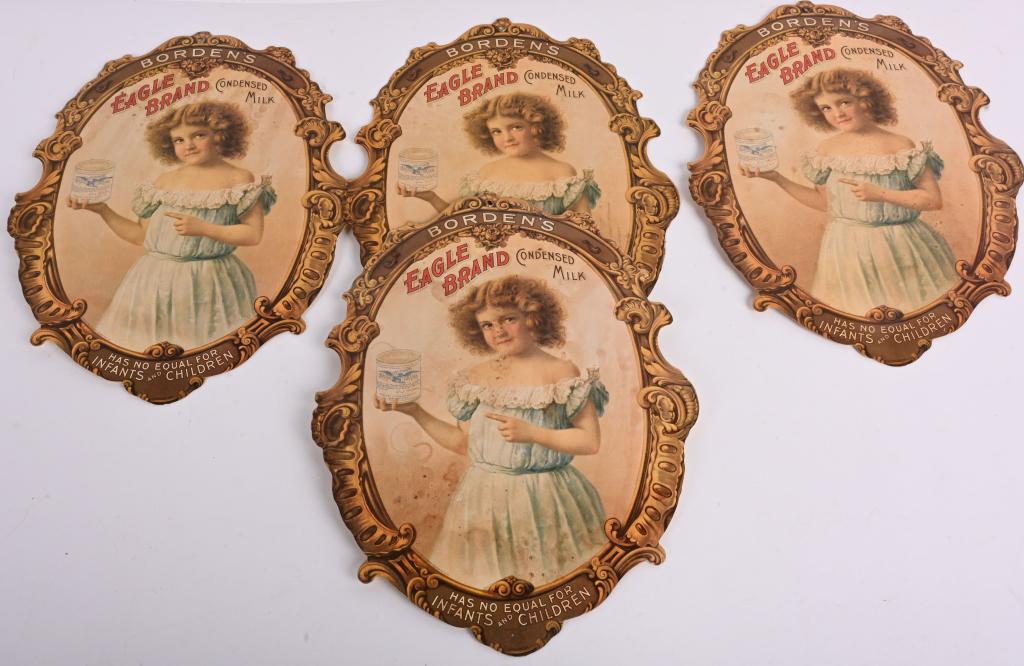 4- BORDEN'S CONDENSED MILK ADVERTISING SIGNS (1 of 5)