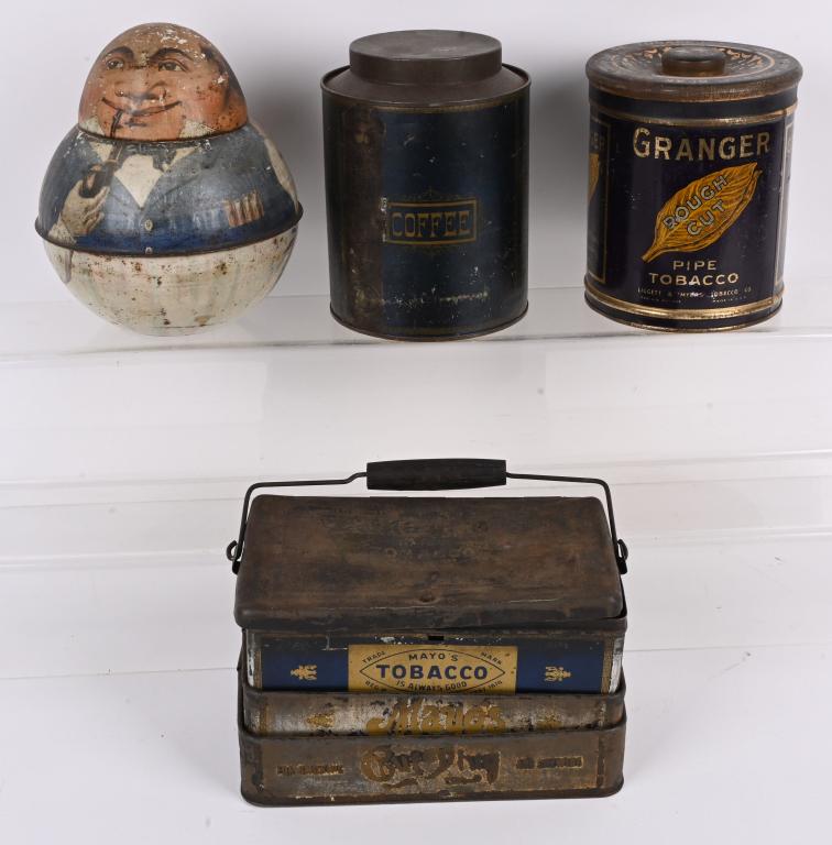 4- TOBACCO TINS inc. MAYO ROLY POLY (1 of 7)