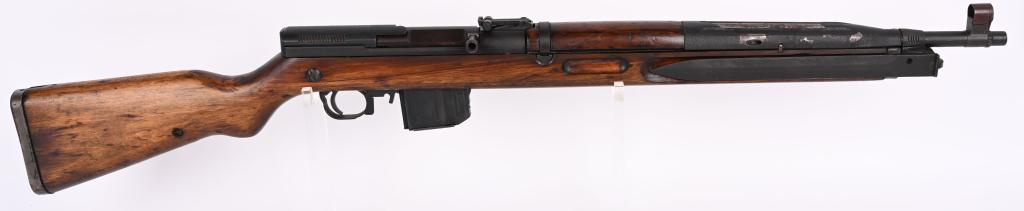 CZ MODEL 52 SHE RIFLE CAL 7.62X45: SERIAL NUMBER H31319 BARREL 20 1/2" CALIBER 7.62 X 45 MANUFACTURED 1957. Produced at CZ and exported to many South American communist influenced countries. Semi-automatic with side folding bayonet and